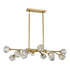 ZEEV Lighting PARISIAN 12 Light 35 Inch Modern Sputnik in Aged Brass Crystal Linear Chandelier Model: CD10311-12-AGB