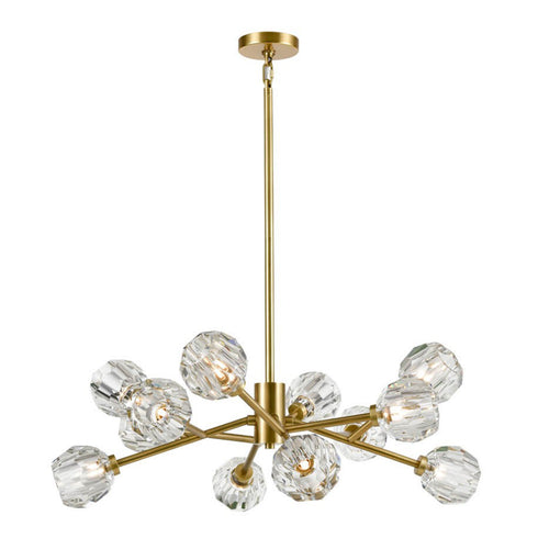 ZEEV Lighting PARISIAN 18 Light 48 Inch Modern Sputnik in Aged Brass Crystal Chandelier Model: CD10307-18-AGB