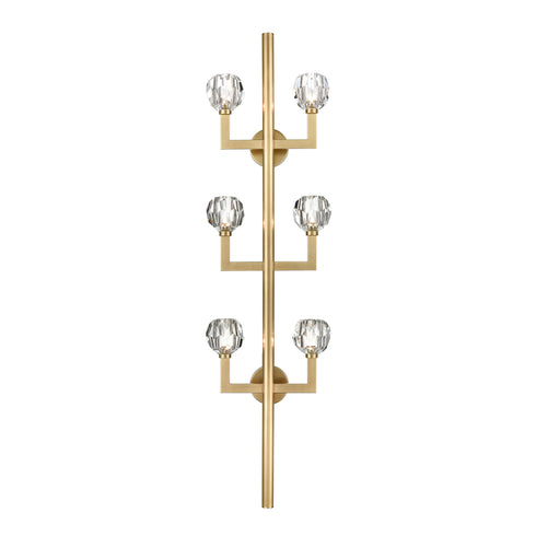 ZEEV Lighting PARISIAN 6 Light 60 Inch in Aged Brass Oversized Vertical Crystal Wall Sconce Model: WS70039-6-AGB