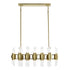 ZEEV Lighting PILLAR 32 Duo Light 48 Inch in Aged Brass Linear Glass Chandelier Model: CD10365-32-AGB