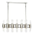 ZEEV Lighting PILLAR 32 Duo Light 48 Inch in Aged Brass Linear Glass Chandelier Model: CD10365-32-AGB