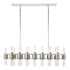 ZEEV Lighting PILLAR 32 Duo Light 48 Inch in Aged Brass Linear Glass Chandelier Model: CD10365-32-AGB