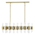 ZEEV Lighting PILLAR 32 Duo Light 48 Inch in Aged Brass Linear Glass Chandelier Model: CD10365-32-AGB