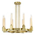 ZEEV Lighting PLACID 8 Light 32 Inch in Aged Brass Wheel Styled Glass Chandelier Model: CD10359-8-AGB