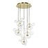 ZEEV Lighting SATELLITE 10 Light LED 44 Inch in Aged Brass Round Glass Multi Pendant Model: CD10380-10-AGB