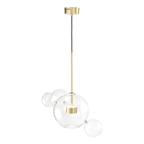 ZEEV Lighting SATELLITE 2 Light LED 22 Inch in Aged Brass Multi Globe Pendant Model: P30103-2-AGB