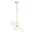 ZEEV Lighting SATELLITE 2 Light LED 22 Inch in Aged Brass Multi Globe Pendant Model: P30103-2-AGB
