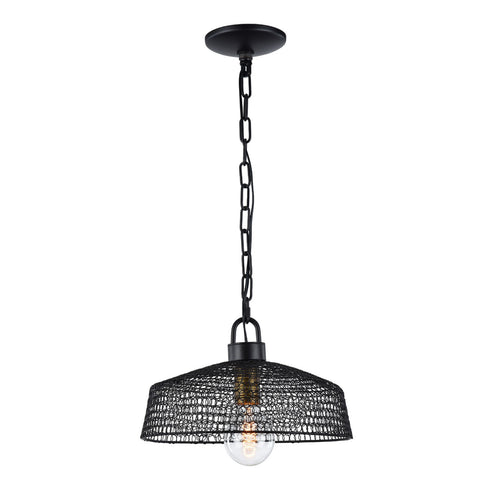 Zeev Lighting URBAN 1 Light 1 Light 13 Inch Metal Shade Pendant in Dark Bronze Finish Model: P30066/1/DBZ