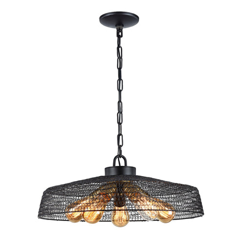 ZEEV Lighting Urban 5 Light 20 Inch Metal Shade Pendant in Dark Bronze Finish Model: CD10139-5-DBZ