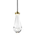 Zeev Lighting VASO 1 Light LED 3CCT 1 Light Heavy Clear Rain Drop Glass in Aged Brass Mini Pendant Light Model: MP10901-LED-AGB