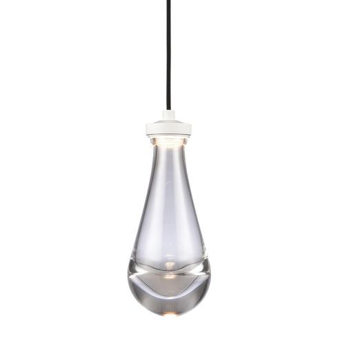 Zeev Lighting VASO 1 Light LED 3CCT 1 Light Heavy Clear Rain Drop Glass in Aged Brass Mini Pendant Light Model: MP10901-LED-AGB