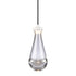 Zeev Lighting VASO 1 Light LED 3CCT 1 Light Heavy Clear Rain Drop Glass in Aged Brass Mini Pendant Light Model: MP10901-LED-AGB