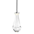 Zeev Lighting VASO 1 Light LED 3CCT 1 Light Heavy Clear Rain Drop Glass in Aged Brass Mini Pendant Light Model: MP10901-LED-AGB