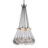 Zeev Lighting VASO 3 Light LED 3CCT 3 Light Heavy Clear Rain Drop Glass in Polished Nickel Cluster Chandelier Model: PC10911-LED-3-PN