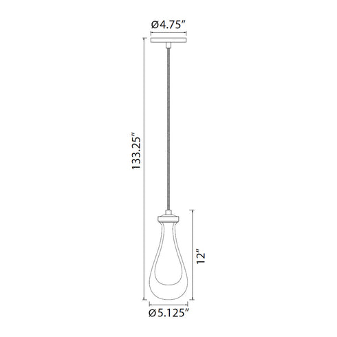 ZEEV Lighting Vaso Water Drop LED Mini Pendant in Satin Brushed Black Model: MP10904-LED-SBB