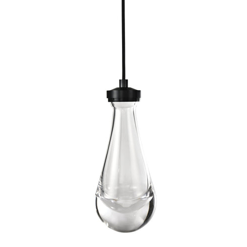 ZEEV Lighting Vaso Water Drop LED Mini Pendant in Satin Brushed Black Model: MP10904-LED-SBB
