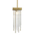 Zeev Lighting WATERFALL 1 Light 1 Light 6 Inch Round in Aged Brass Convertible Flush Crystal Mini Pendant Light Model: MP40047-1-AGB