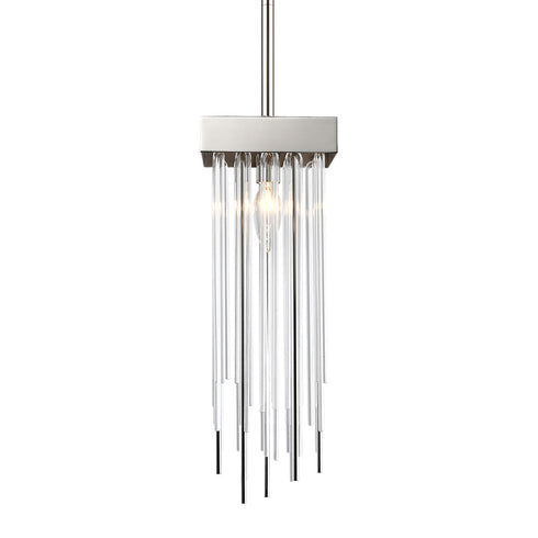 Zeev Lighting WATERFALL 1 Light 1 Light 6 Inch Round in Aged Brass Convertible Flush Crystal Mini Pendant Light Model: MP40047-1-AGB