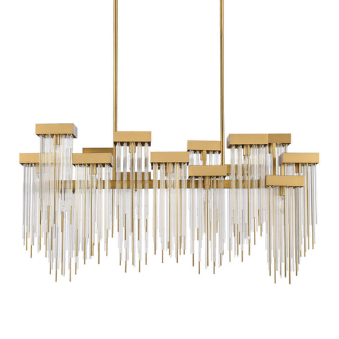 Zeev Lighting WATERFALL 16 Light 16 Light Cityscape in Aged Brass Crystal Chandelier Model: CD10415-16-AGB