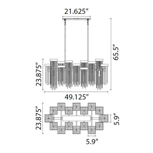 Zeev Lighting WATERFALL 16 Light 16 Light Cityscape in Aged Brass Crystal Chandelier Model: CD10415-16-AGB