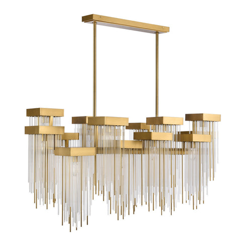 Zeev Lighting WATERFALL 16 Light 16 Light Cityscape in Aged Brass Crystal Chandelier Model: CD10415-16-AGB