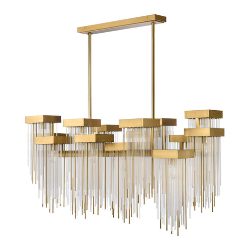 Zeev Lighting WATERFALL 16 Light 16 Light Cityscape in Aged Brass Crystal Chandelier Model: CD10415-16-AGB