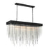 Zeev Lighting WATERFALL 17 Light 17 Light 48 Inch Rectangular in Satin Brushed Black Crystal Chandelier Model: CD10411-17-SBB