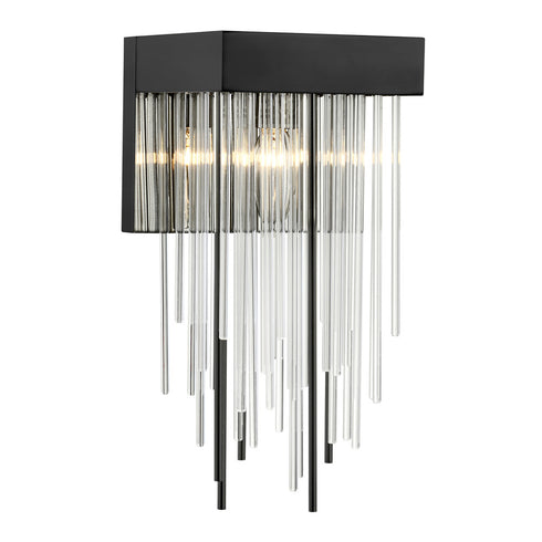 Zeev Lighting WATERFALL 17 Light 17 Light 48 Inch Rectangular in Satin Brushed Black Crystal Chandelier Model: CD10411-17-SBB