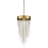 Zeev Lighting WATERFALL 4 Light 4 Light 12 Inch Round in Aged Brass Convertible Flush Crystal Chandelier Model: P30008-4-AGB