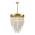 Zeev Lighting WATERFALL 4 Light 4 Light 12 Inch Round in Aged Brass Convertible Flush Crystal Chandelier Model: P30008-4-AGB
