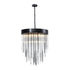Zeev Lighting WATERFALL 4 Light 4 Light 12 Inch Round in Aged Brass Convertible Flush Crystal Chandelier Model: P30008-4-AGB