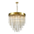 Zeev Lighting WATERFALL 4 Light 4 Light 12 Inch Round in Aged Brass Convertible Flush Crystal Chandelier Model: P30008-4-AGB