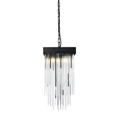 Zeev Lighting WATERFALL 4 Light 4 Light 12 Inch Square in Aged Brass Crystal Pendant Light Model: P30107-4-P-AGB