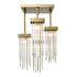 Zeev Lighting WATERFALL 4 Light 4 Light Cityscape in Aged Brass Crystal Semi Flush Mount Model: SF50012-4-AGB