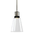 ZEEV Lighting ZIGRINA 10 Inch LED 3CCT Clear Dome Glass Pendant Light and in Polished Nickel with Black Metal Finish Model: P11703-LED-PN-K-SBB-G12
