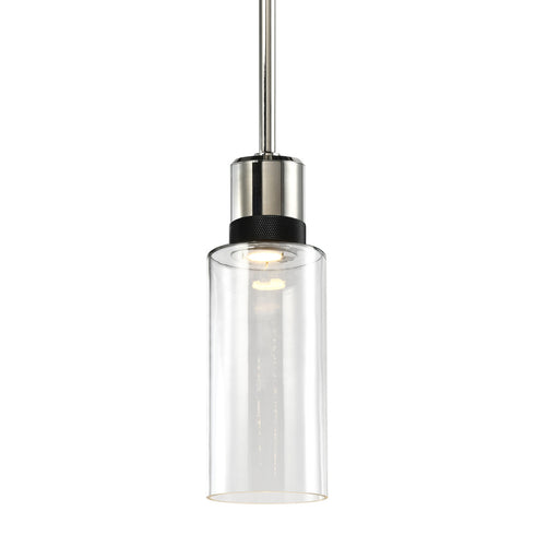 ZEEV Lighting ZIGRINA 10 Inch LED 3CCT Clear Dome Glass Pendant Light and in Polished Nickel with Black Metal Finish Model: P11703-LED-PN-K-SBB-G12