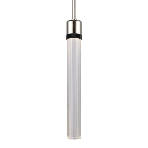 ZEEV Lighting ZIGRINA 10 Inch LED 3CCT Clear Dome Glass Pendant Light and in Polished Nickel with Black Metal Finish Model: P11703-LED-PN-K-SBB-G12