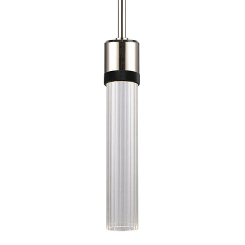 ZEEV Lighting ZIGRINA 10 Inch LED 3CCT Clear Dome Glass Pendant Light and in Polished Nickel with Black Metal Finish Model: P11703-LED-PN-K-SBB-G12