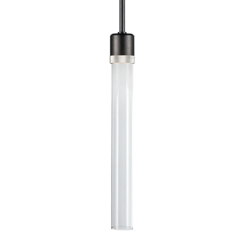 ZEEV Lighting ZIGRINA 10 Inch LED 3CCT Clear Dome Glass Pendant Light and in Satin Brushed Black with Nickel Metal Finish Model: P11704-LED-SBB-K-PN-G12