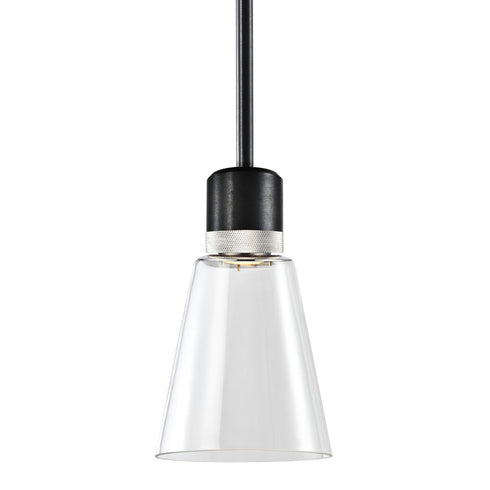 ZEEV Lighting ZIGRINA 10 Inch LED 3CCT Clear Dome Glass Pendant Light and in Satin Brushed Black with Nickel Metal Finish Model: P11704-LED-SBB-K-PN-G12