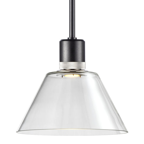 ZEEV Lighting ZIGRINA 10 Inch LED 3CCT Clear Dome Glass Pendant Light and in Satin Brushed Black with Nickel Metal Finish Model: P11704-LED-SBB-K-PN-G12