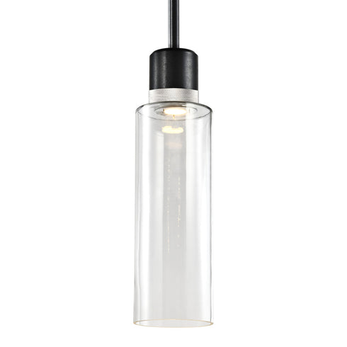 ZEEV Lighting ZIGRINA 10 Inch LED 3CCT Clear Dome Glass Pendant Light and in Satin Brushed Black with Nickel Metal Finish Model: P11704-LED-SBB-K-PN-G12