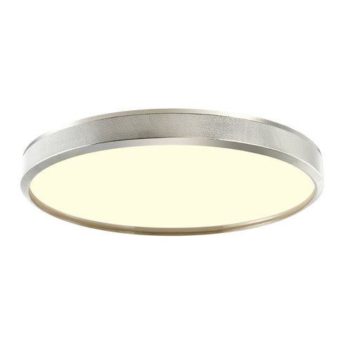 ZEEV Lighting ZIGRINA 12 Inch LED 3CCT Luxury Braided Knurl in Polished Nickel Ceiling Flush Mount Light Model: FM11746-LED-12-PN