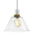 ZEEV Lighting ZIGRINA 3 Inch E26 Cylindrical Pendant Light 12 Inch Clear Glass and in Matte White with Brass Finish Model: P11706-E26-MW-K-AGB-G1