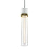 ZEEV Lighting ZIGRINA 3 Inch E26 Cylindrical Pendant Light 12 Inch Clear Glass and in Matte White with Brass Finish Model: P11706-E26-MW-K-AGB-G1