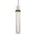 ZEEV Lighting ZIGRINA 3 Inch E26 Cylindrical Pendant Light 12 Inch Clear Glass and in Matte White with Brass Finish Model: P11706-E26-MW-K-AGB-G1