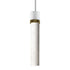 ZEEV Lighting ZIGRINA 3 Inch E26 Cylindrical Pendant Light 12 Inch Clear Glass and in Matte White with Brass Finish Model: P11706-E26-MW-K-AGB-G1
