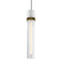 ZEEV Lighting ZIGRINA 3 Inch E26 Cylindrical Pendant Light 12 Inch Clear Glass and in Matte White with Brass Finish Model: P11706-E26-MW-K-AGB-G1