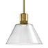 ZEEV Lighting ZIGRINA 3 Inch LED 3CCT Vertical Cylindrical Pendant Light 12 Inch Clear Glass and in Aged Brass Finish Model: P11701-LED-AGB-G1