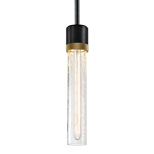 ZEEV Lighting ZIGRINA 3 Inch LED 3CCT Vertical Cylindrical Pendant Light 12 Inch Clear Glass and in Aged Brass Finish Model: P11701-LED-AGB-G1